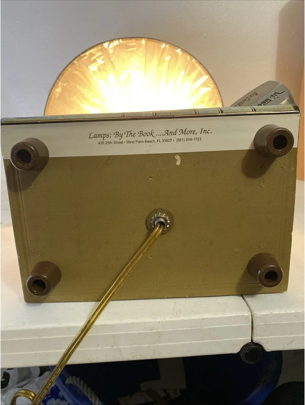 Vintage Bobby Jones Golf Lamp Plastic Still On Lampshade West Palm Beach Rare !!